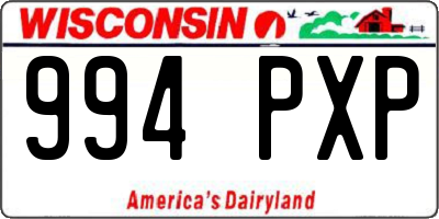 WI license plate 994PXP