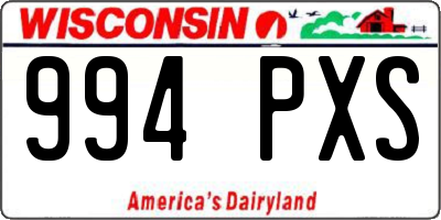 WI license plate 994PXS