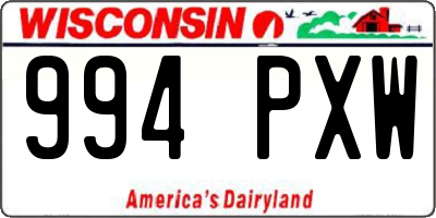 WI license plate 994PXW