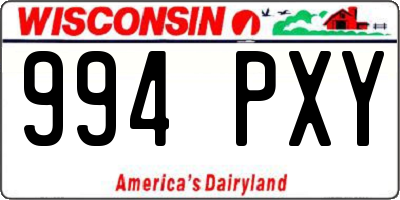 WI license plate 994PXY