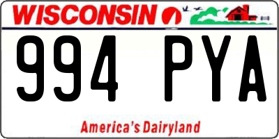 WI license plate 994PYA