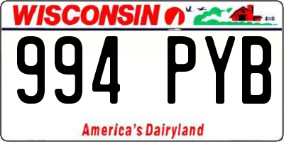WI license plate 994PYB