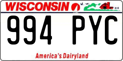 WI license plate 994PYC