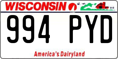 WI license plate 994PYD