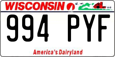WI license plate 994PYF