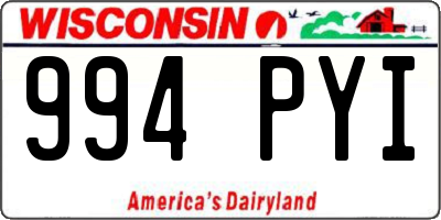 WI license plate 994PYI