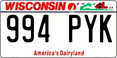 WI license plate 994PYK