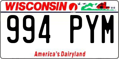 WI license plate 994PYM