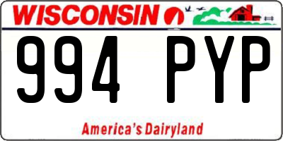 WI license plate 994PYP
