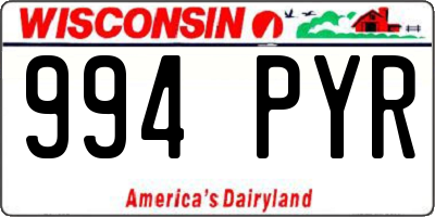 WI license plate 994PYR