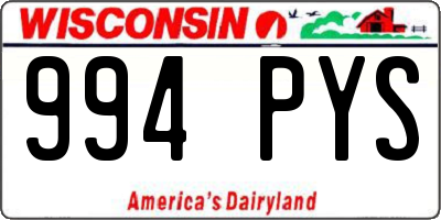 WI license plate 994PYS