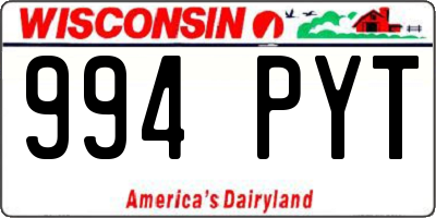 WI license plate 994PYT
