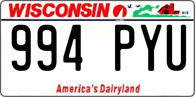 WI license plate 994PYU