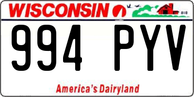 WI license plate 994PYV