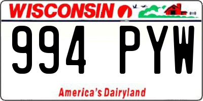 WI license plate 994PYW
