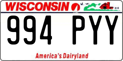 WI license plate 994PYY