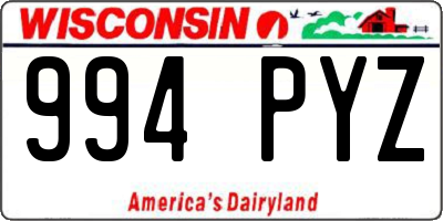 WI license plate 994PYZ