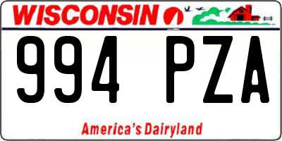 WI license plate 994PZA
