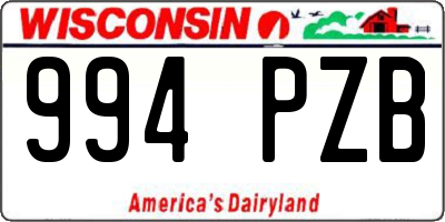 WI license plate 994PZB