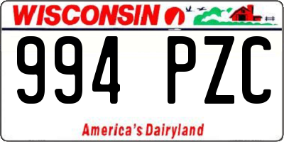 WI license plate 994PZC