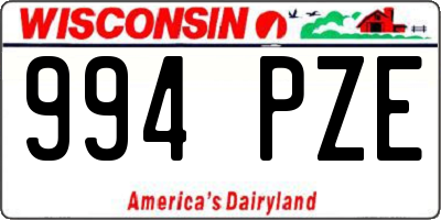 WI license plate 994PZE