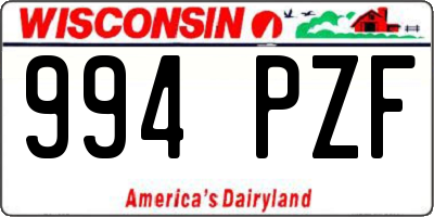 WI license plate 994PZF