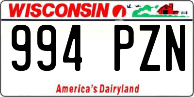 WI license plate 994PZN