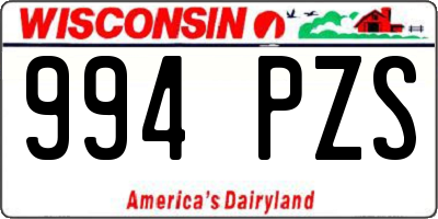WI license plate 994PZS