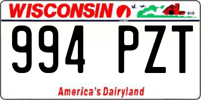 WI license plate 994PZT