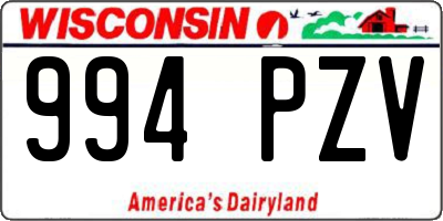 WI license plate 994PZV