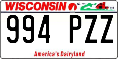WI license plate 994PZZ