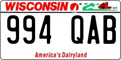 WI license plate 994QAB