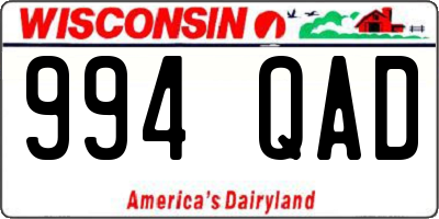 WI license plate 994QAD
