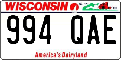 WI license plate 994QAE