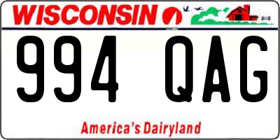 WI license plate 994QAG