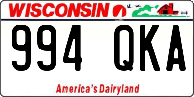 WI license plate 994QKA