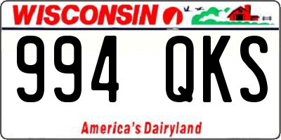 WI license plate 994QKS