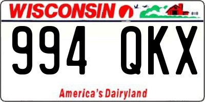 WI license plate 994QKX
