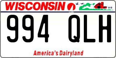 WI license plate 994QLH