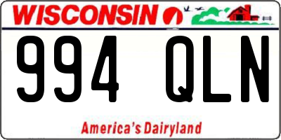 WI license plate 994QLN