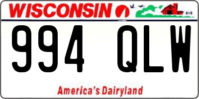 WI license plate 994QLW