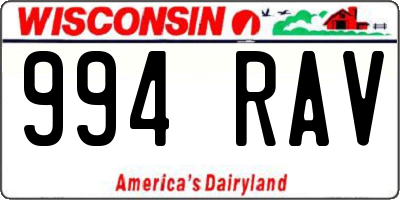 WI license plate 994RAV