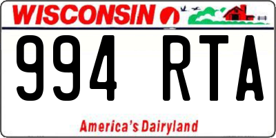 WI license plate 994RTA