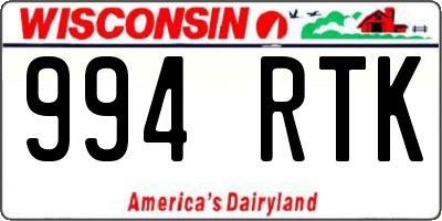 WI license plate 994RTK