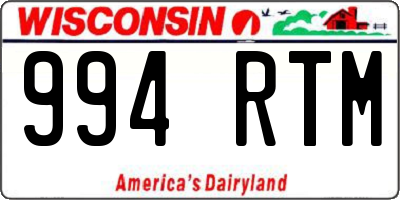 WI license plate 994RTM