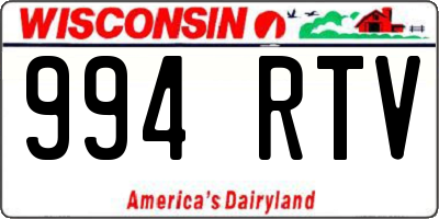 WI license plate 994RTV