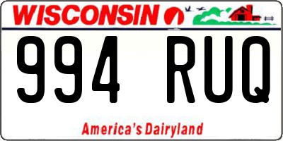 WI license plate 994RUQ