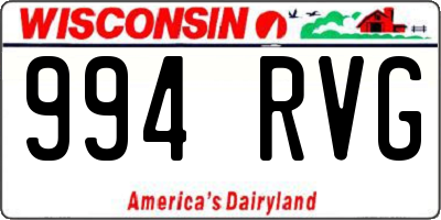 WI license plate 994RVG