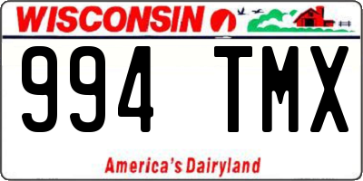 WI license plate 994TMX