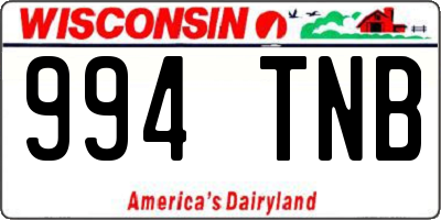 WI license plate 994TNB